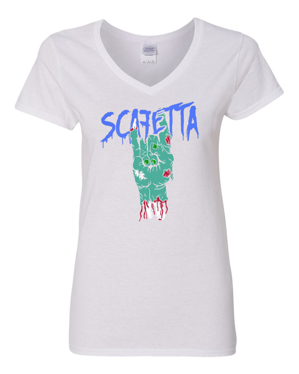Scafetta Women's V-Neck Cotton T-shirt - Krazy Tees
