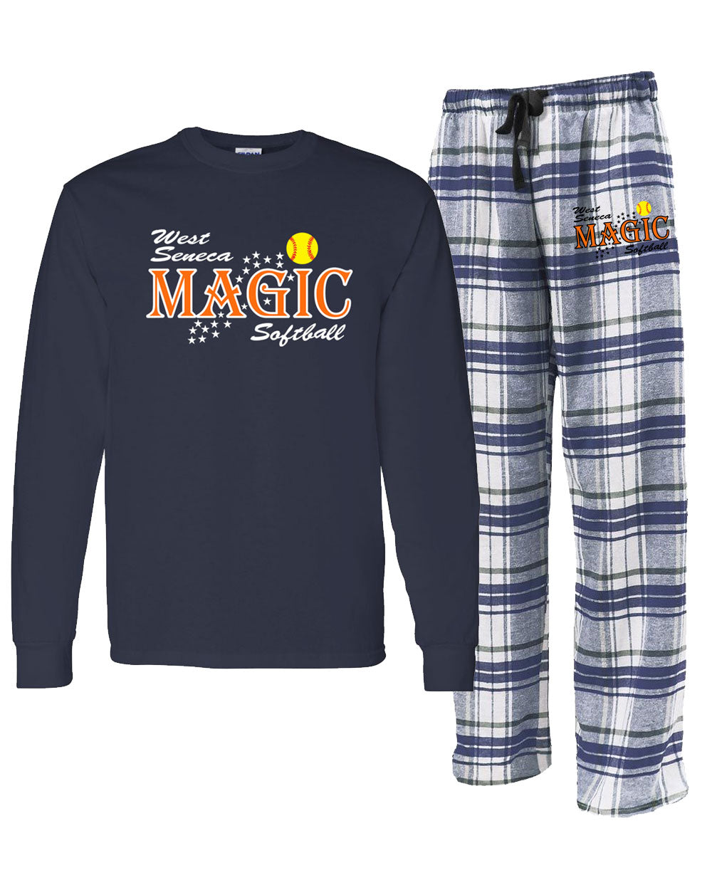 West Seneca Magic Flannel Pants Set - White/Navy