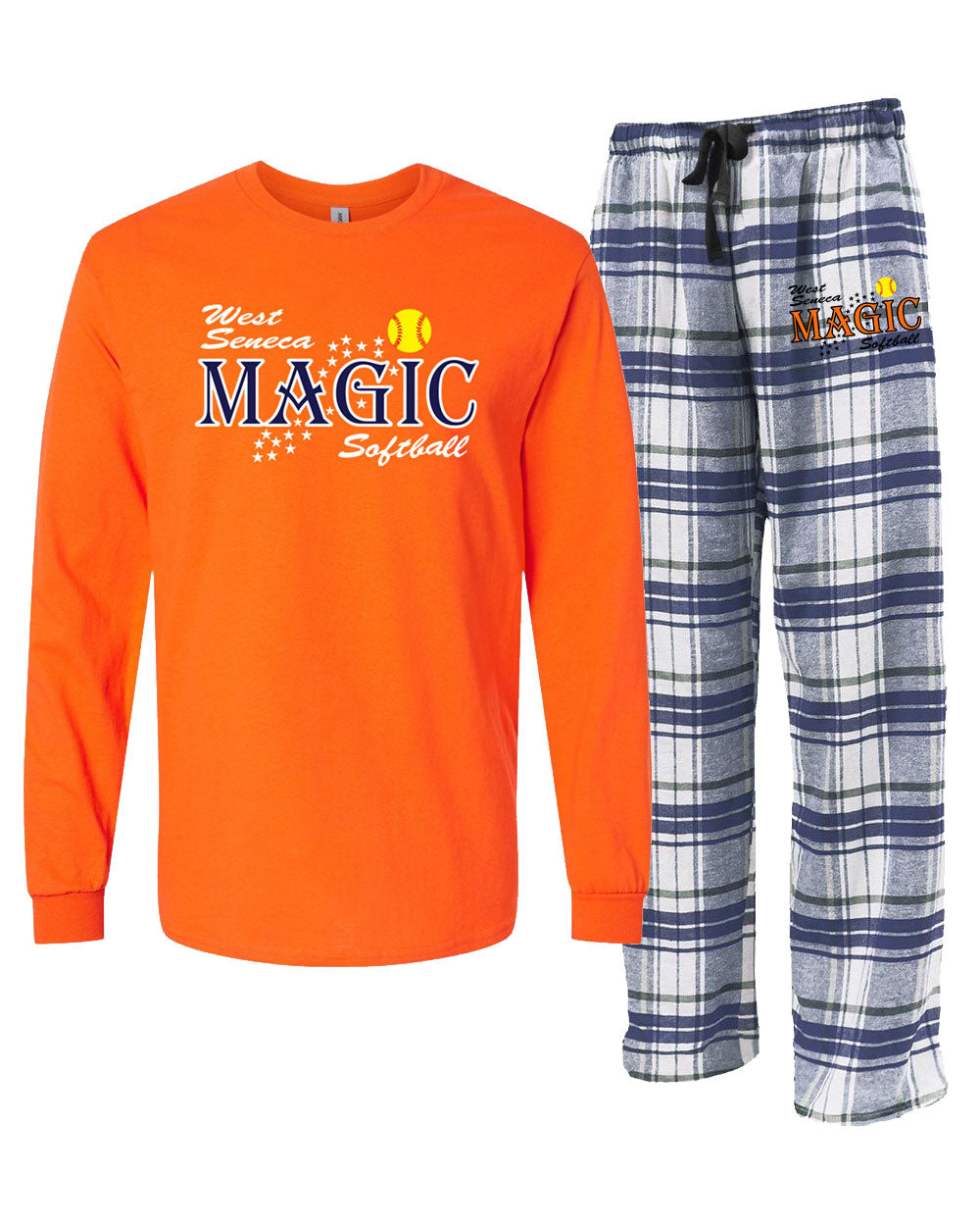 West Seneca Magic Flannel Pants Set - White/Navy