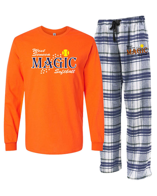 West Seneca Magic Flannel Pants Set - White/Navy