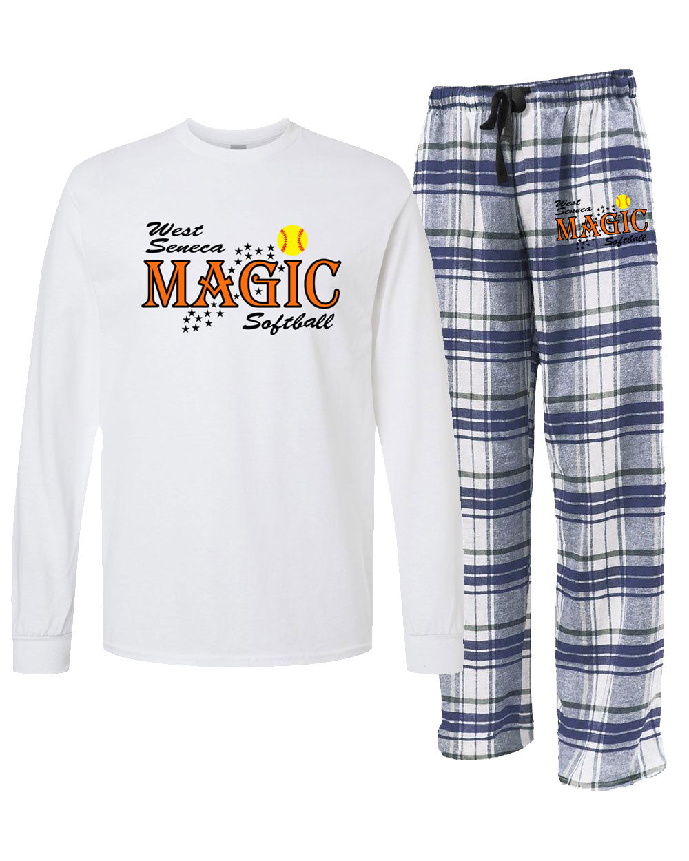 West Seneca Magic Flannel Pants Set - White/Navy