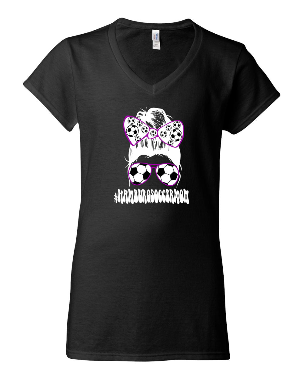 Hamburg Soccer Women's V-Neck Soccer Mom Cotton T-shirt