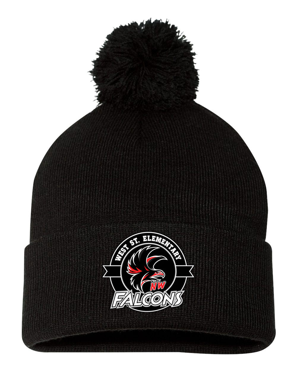 West Street Elementary 12 Inch Pom-Pom Beanie