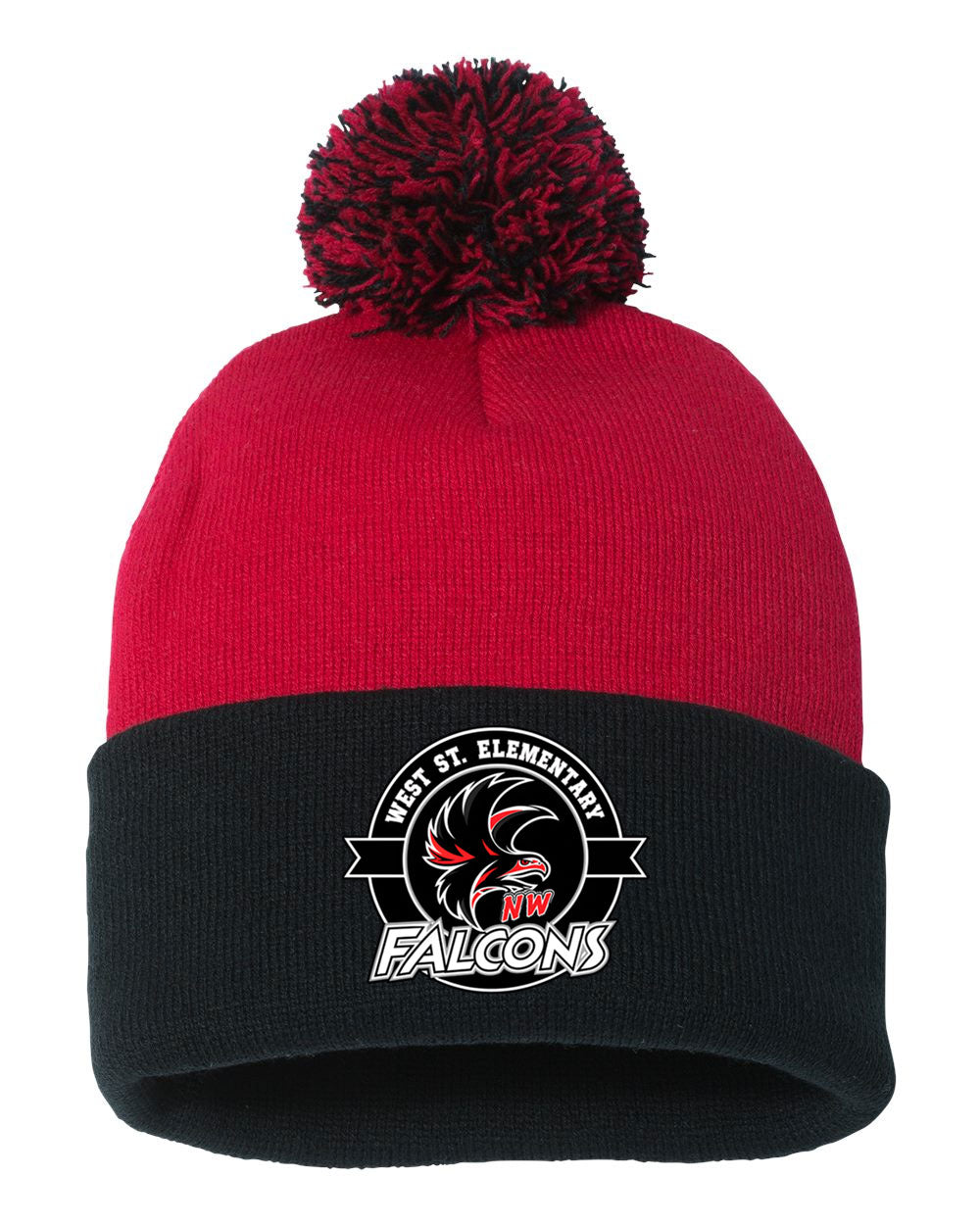 West Street Elementary 12 Inch Pom-Pom Beanie