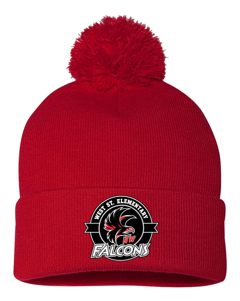 West Street Elementary 12 Inch Pom-Pom Beanie