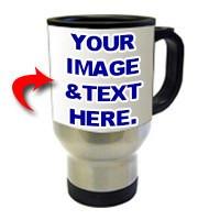 Silver Travel Mug - 14 oz. - Krazy Tees