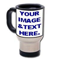 White Travel Mug - 14 oz. - Krazy Tees