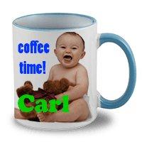 Ceramic Mug With Colored Rim & Handle