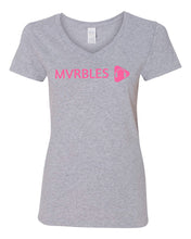 Load image into Gallery viewer, Mvrbles Cancer Awareness Women&#39;s V-Neck Cotton T-shirt - Krazy Tees