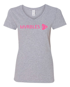 Mvrbles Cancer Awareness Women's V-Neck Cotton T-shirt - Krazy Tees